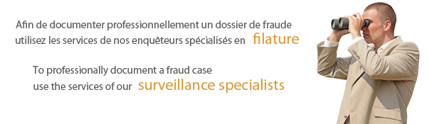 Service de filature et surveillance de personnes